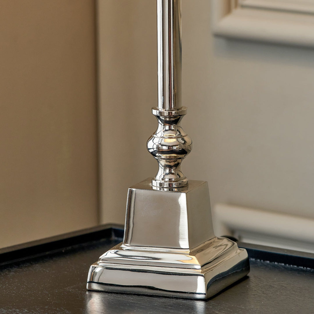 Nickel Metal Candlestick Table Lamp Lighting Ruma