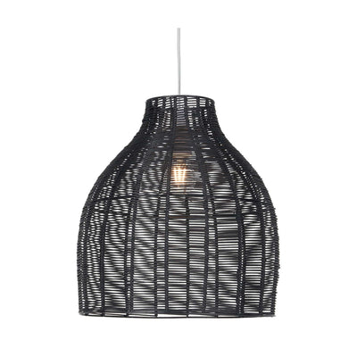 Ruma Black Rattan Cloche Pendant | Lighting | Rūma