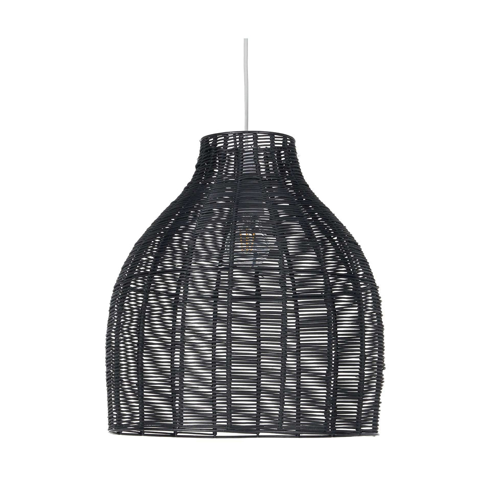 Ruma Black Rattan Cloche Pendant | Lighting | Rūma