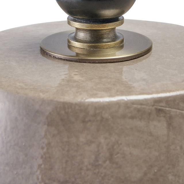 Cara Grey Face Design Tall Stoneware Table Lamp