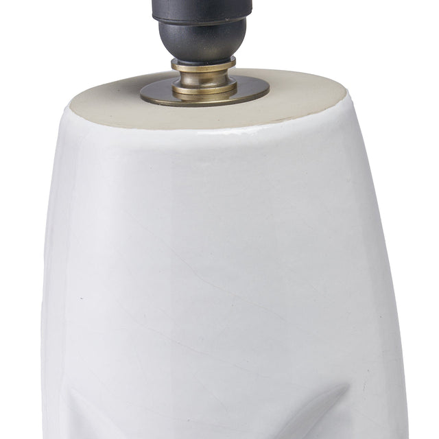 Cara White Face Design Small Stoneware Table Lamp
