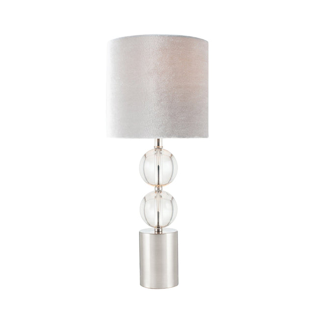 Ruma Brushed Silver and Clear Glass Table Lamp | Lighting | Ruma