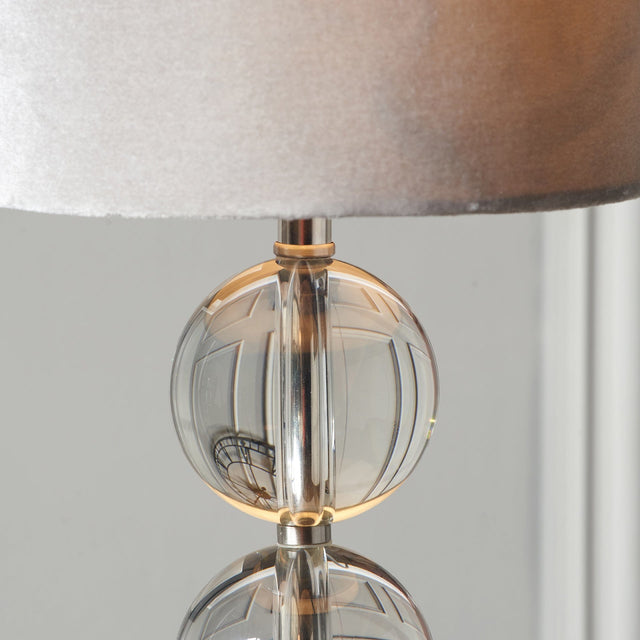 Ruma Brushed Silver and Clear Glass Table Lamp | Lighting | Ruma