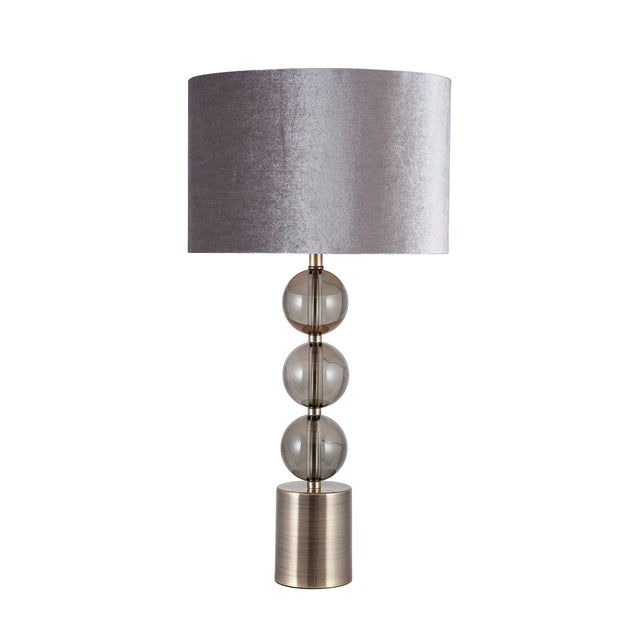 Ruma Tall Antique Brass & Smoke Glass Table Lamp | Table Lamps | Rūma