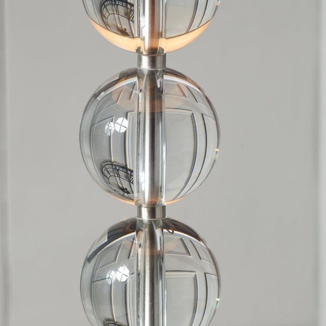 Ruma Tall Brushed Silver & Clear Glass Table Lamp | Table Lamps | Rūma