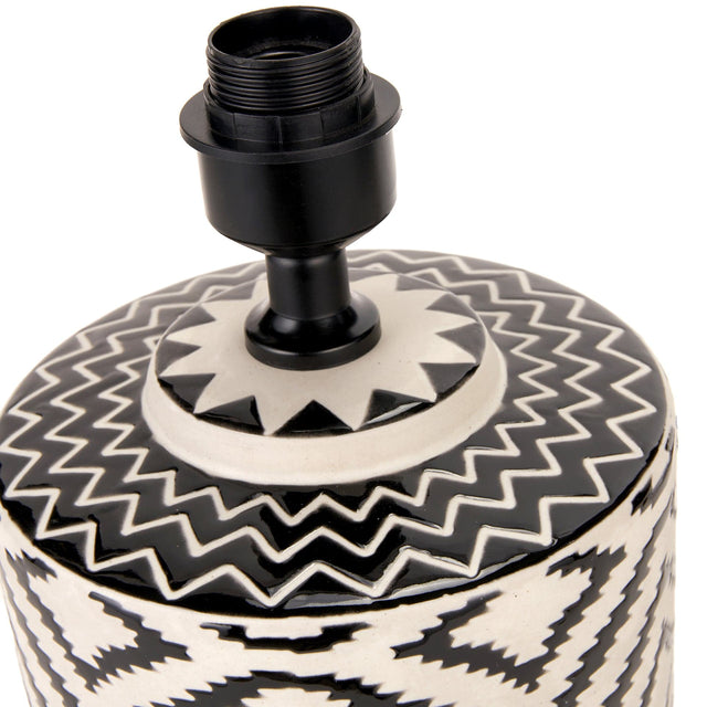 Ruma Black and White Ikat Ceramic Table Lamp | Lighting | Rūma