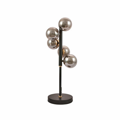 Ruma Smoke Glass Ball And Black Metal Table Lamp | Lighting | Rūma