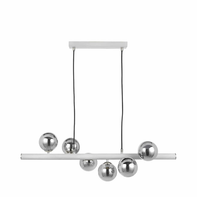 Ruma Smoke Glass Ball and Grey Metal Bar Pendant | Lighting | Rūma