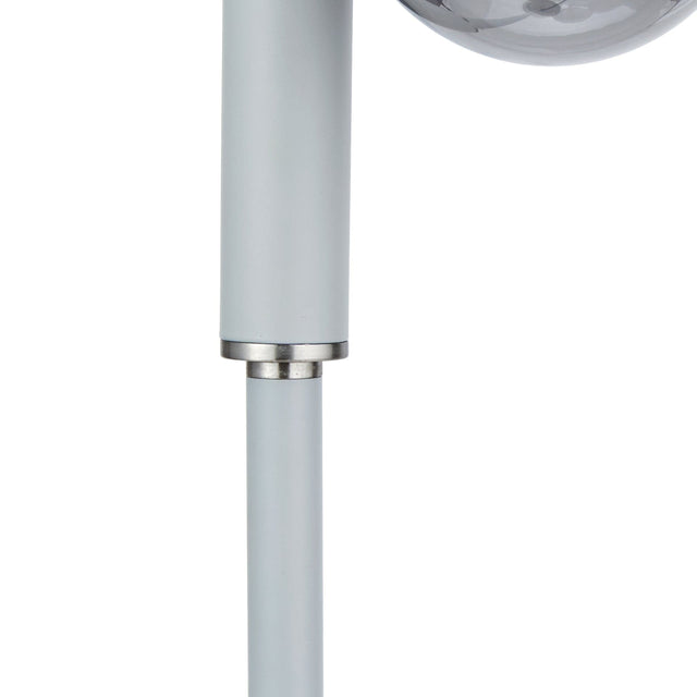 Ruma Smoke Glass Ball and Grey Metal Table Lamp | Lighting | Rūma