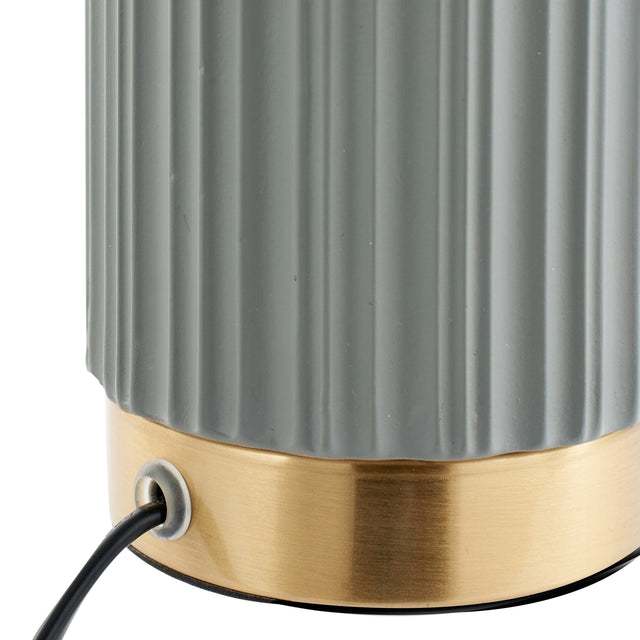 Ruma Grey Textured Ceramic and Gold Metal Table Lamp | Lighting | Rūma