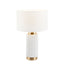 Ruma White Textured Ceramic and Gold Metal Table Lamp | Lighting | Rūma