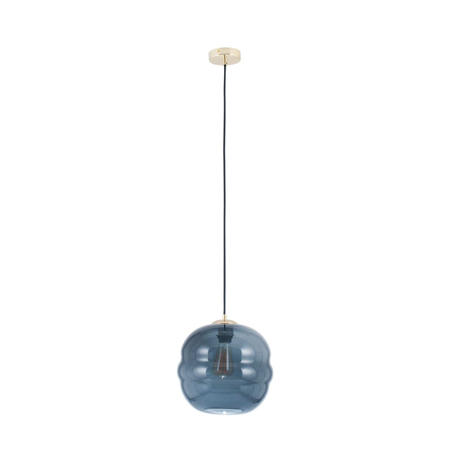 Ruma Navy Ripple Glass Pendant | Lighting | Rūma