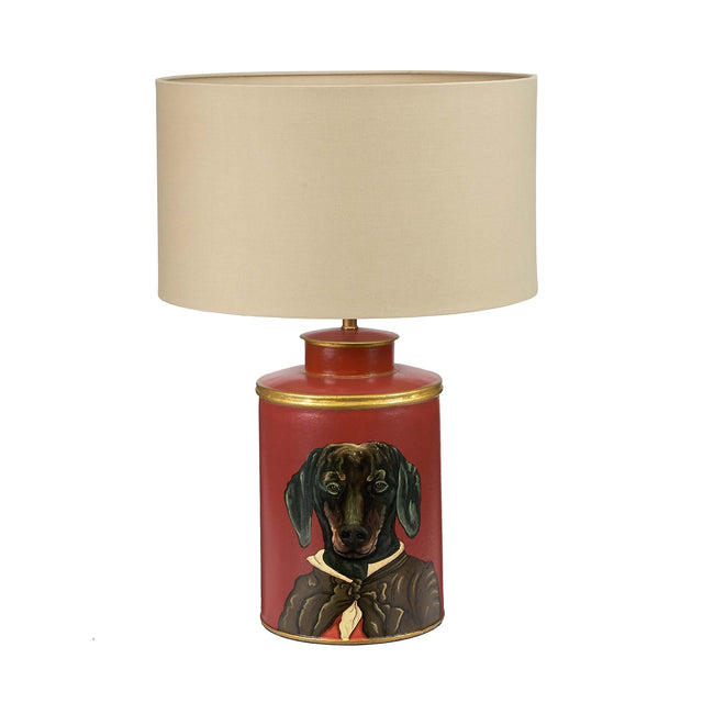 Ruma Red Dachshund Tea Caddy Table Lamp | Lighting | Rūma