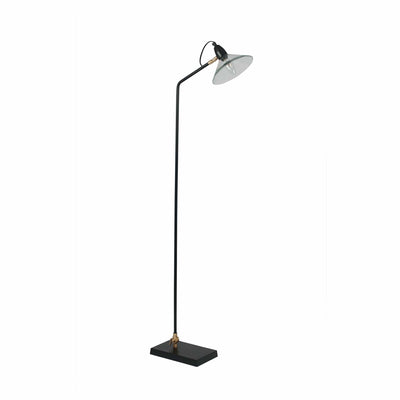 Ruma Glass, Black Metal & Brass Task Floor Lamp | Lighting | Ruma