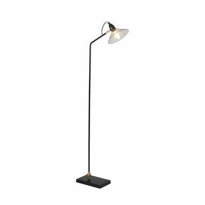 Ruma Glass, Black Metal & Brass Task Floor Lamp | Lighting | Ruma