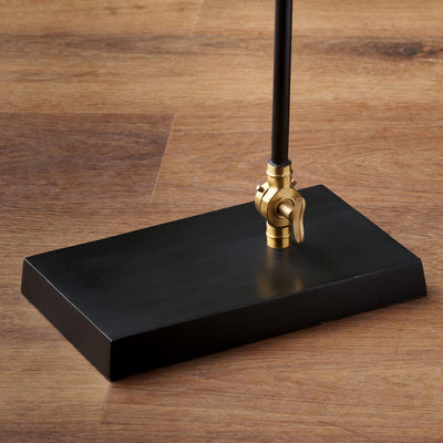 Ruma Glass, Black Metal & Brass Task Floor Lamp | Lighting | Ruma
