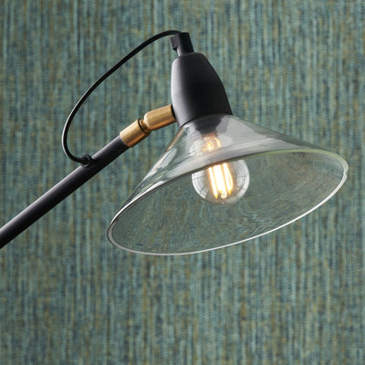 Ruma Glass, Black Metal & Brass Task Floor Lamp | Lighting | Ruma
