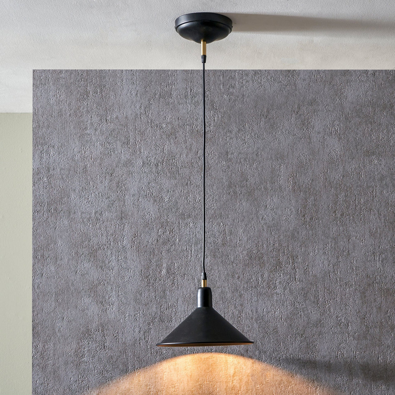 Matt Black Cone Pendant | Lighting