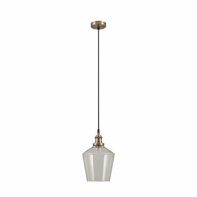 Ruma Antique Brass and Clear Glass Pendant | Lighting | Rūma