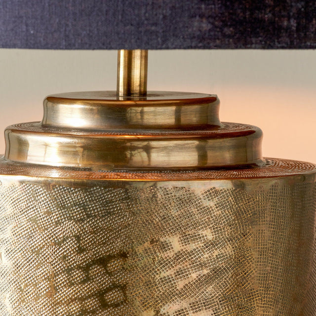 Ruma Antique Brass Metal Textured Table Lamp | Lighting | Rūma