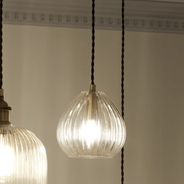 Ruma Clear Ribbed Glass Teardrop Pendant | Lighting | Ruma