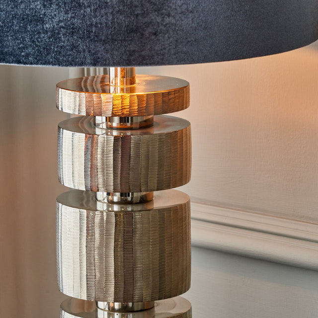 Ruma Silver Metal Stacked Cylinder Table Lamp | Lighting | Rūma