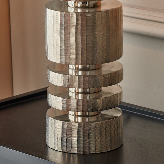 Ruma Silver Metal Stacked Cylinder Table Lamp | Lighting | Rūma