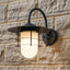 Ruma Dark Grey and Opaque Glass Wall Light | Outdoor Lighting | Rūma