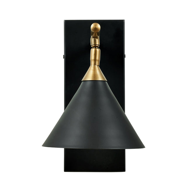 Ruma Matt Black and Antique Brass Wall Lamp | Lighting | Rūma