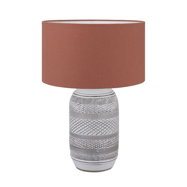 Ruma White and Black Textured Stoneware Table Lamp | Lighting | Rūma