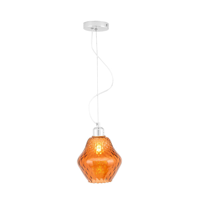 Ruma Orange Diamond Optic Glass Pendant | Lighting | Rūma