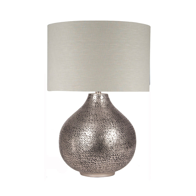 Ruma Antique Silver Hammered Metal Table Lamp | Lighting | Ruma