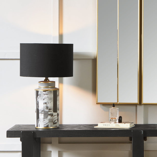 Ruma Black and White Photographic Design Table Lamp | Lighting | Rūma