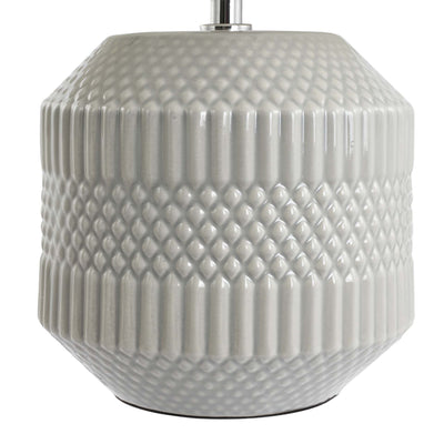 Ruma Grey Geo Textured Ceramic Table Lamp | Lighting | Rūma