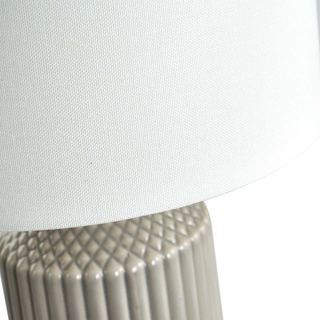 Genève Grey Geo Textured Tall Ceramic Table Lamp