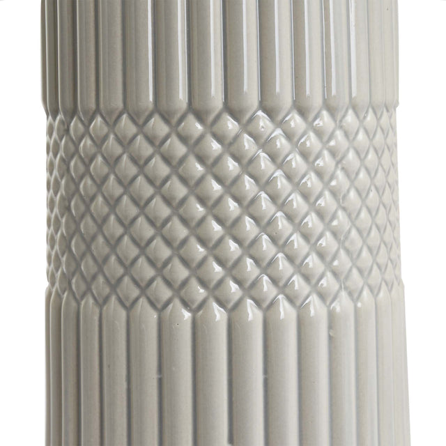 Ruma Grey Geo Textured Tall Ceramic Table Lamp | Lighting | Rūma