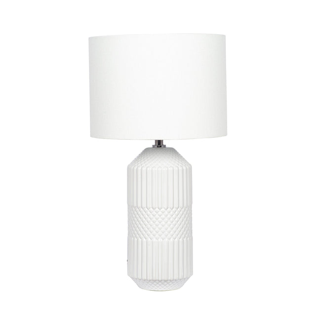 Ruma White Textured Tall Table Lamp | Home Lighting | Rūma
