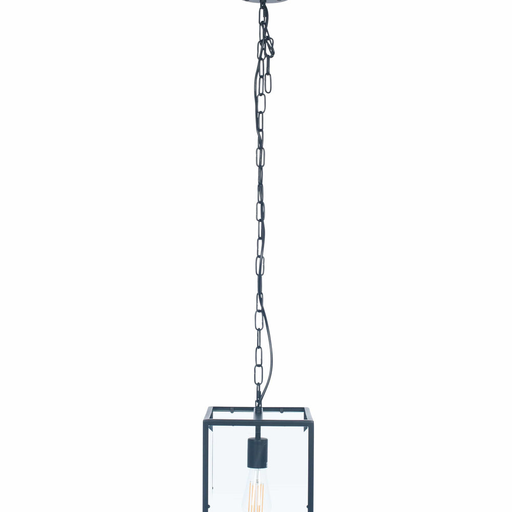 Ruma Matt Black Metal & Glass Pendant | Lighting | Ruma