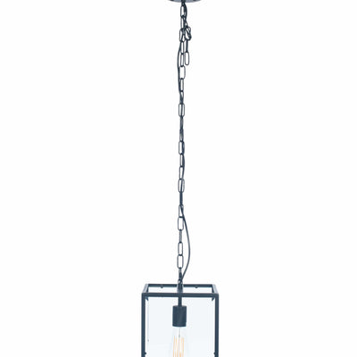 Ruma Matt Black Metal & Glass Pendant | Lighting | Ruma