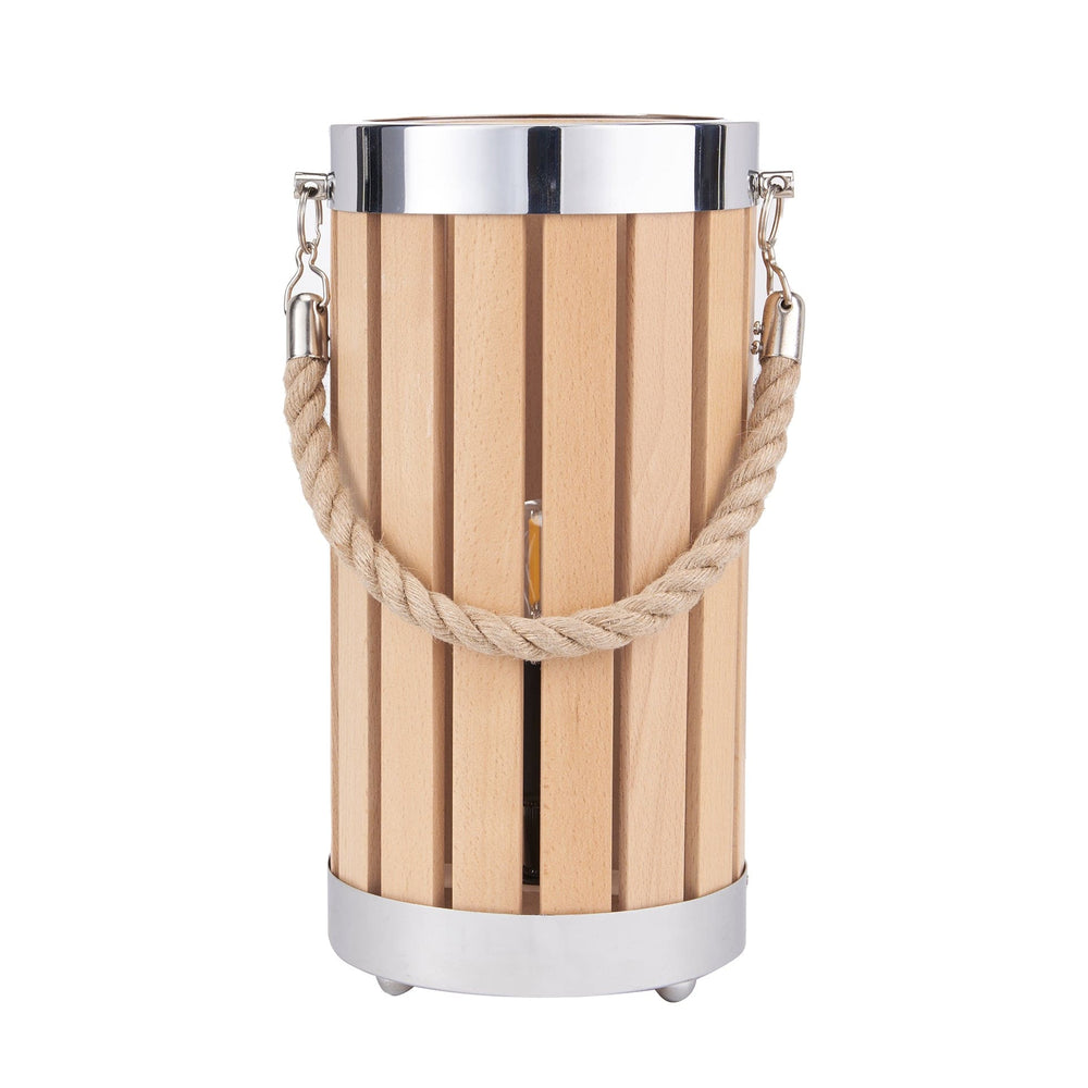 Ruma Natural Wash Wood Lantern Table Lamp | Lighting | Rūma