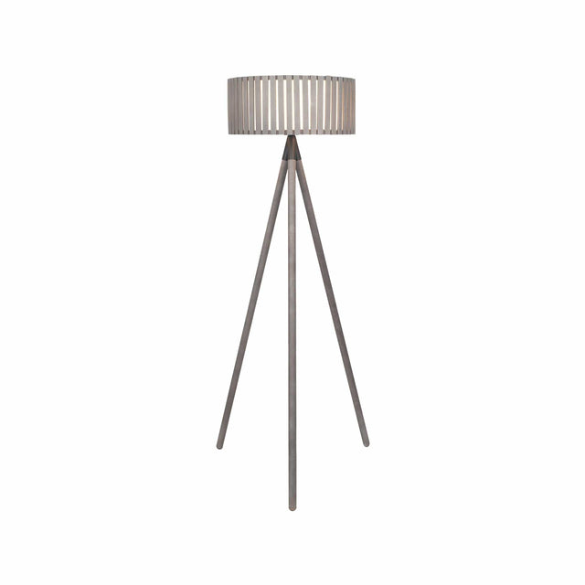 Ruma Grey Wash Wood Slat Floor Lamp | Lighting | Rūma