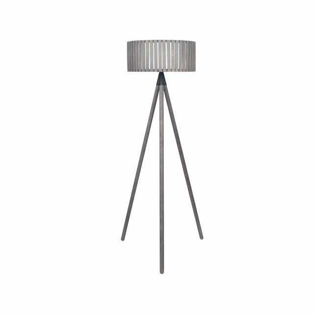 Ruma Grey Wash Wood Slat Floor Lamp | Lighting | Rūma
