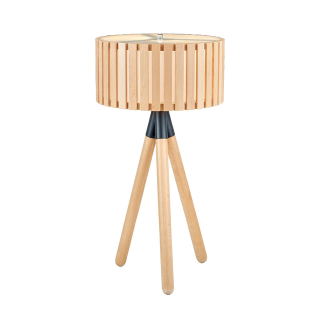 Ruma Natural Wood Slat Tripod Table Lamp | Lighting | Rūma