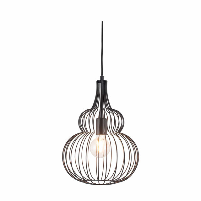 Ruma Matt Black Shaped Wire Pendant | Lighting | Rūma