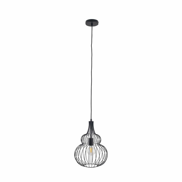 Ruma Matt Black Shaped Wire Pendant | Lighting | Rūma