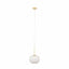 Ruma White Glass and Gold Ribbed Squoval Pendant | Lighting | Rūma