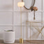 Ruma  White Ribbed Glass & Gold Floor Lamp | Lighting | Rūma