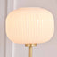 Ruma  White Ribbed Glass & Gold Floor Lamp | Lighting | Rūma
