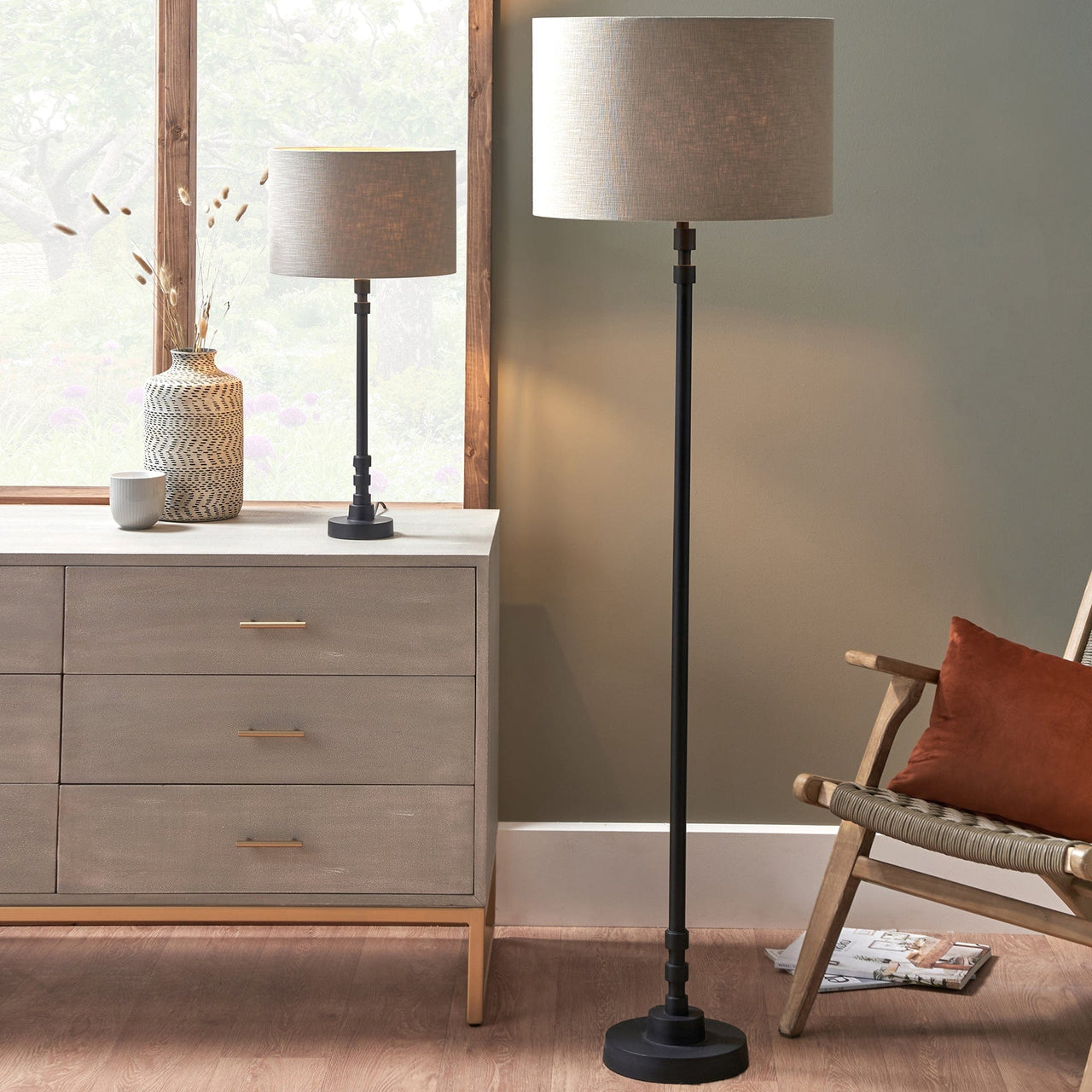 Ithaca Matt Black Floor Lamp Base | Lighting | Rūma