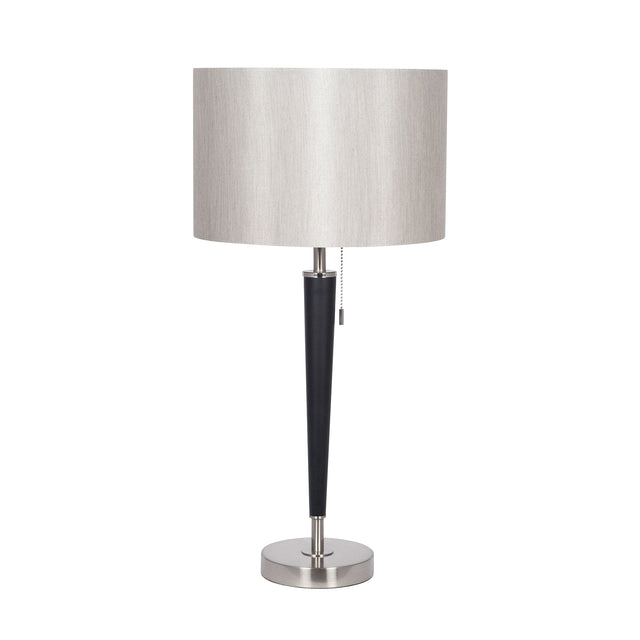 Ruma Brushed Silver & Matt Black Metal Table Lamp | Table Lamps | Rūma